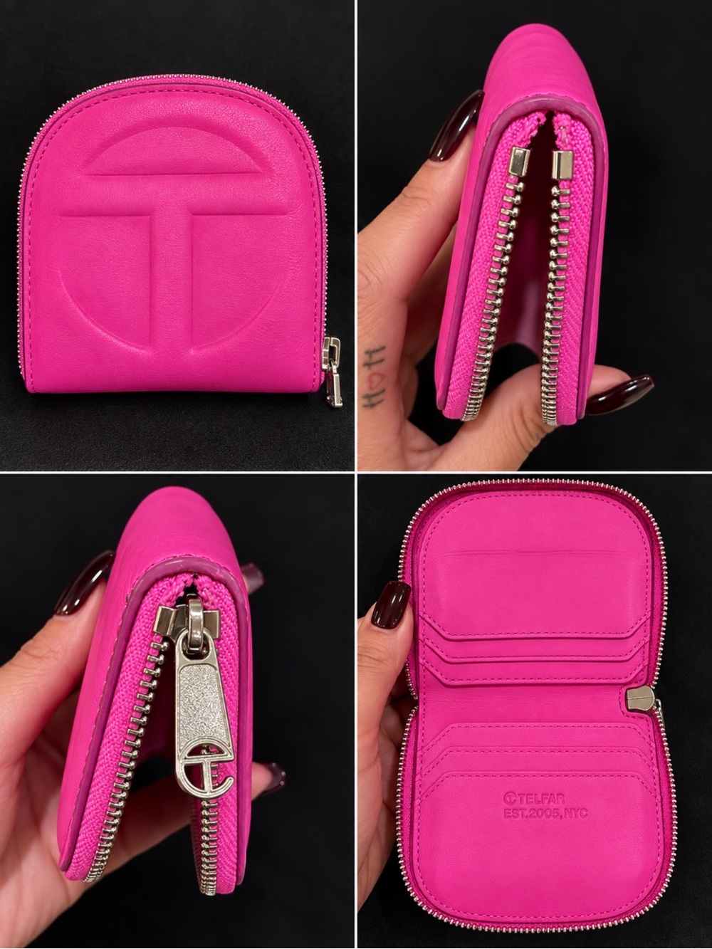 Telfar Hot Pink Zip Card Wallet